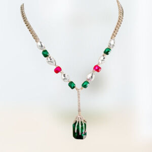 Betsey Johnson New jeweled skeleton hand neckace